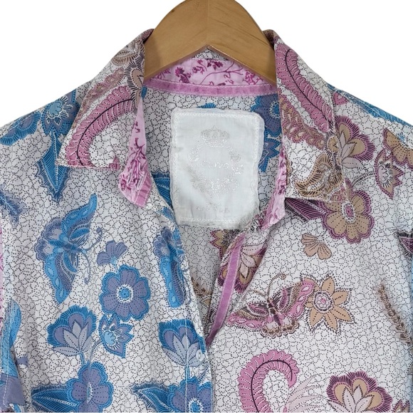 Cino Flying Peacock Floral Paisley Button Down‎ Shirt L - Picture 5 of 10